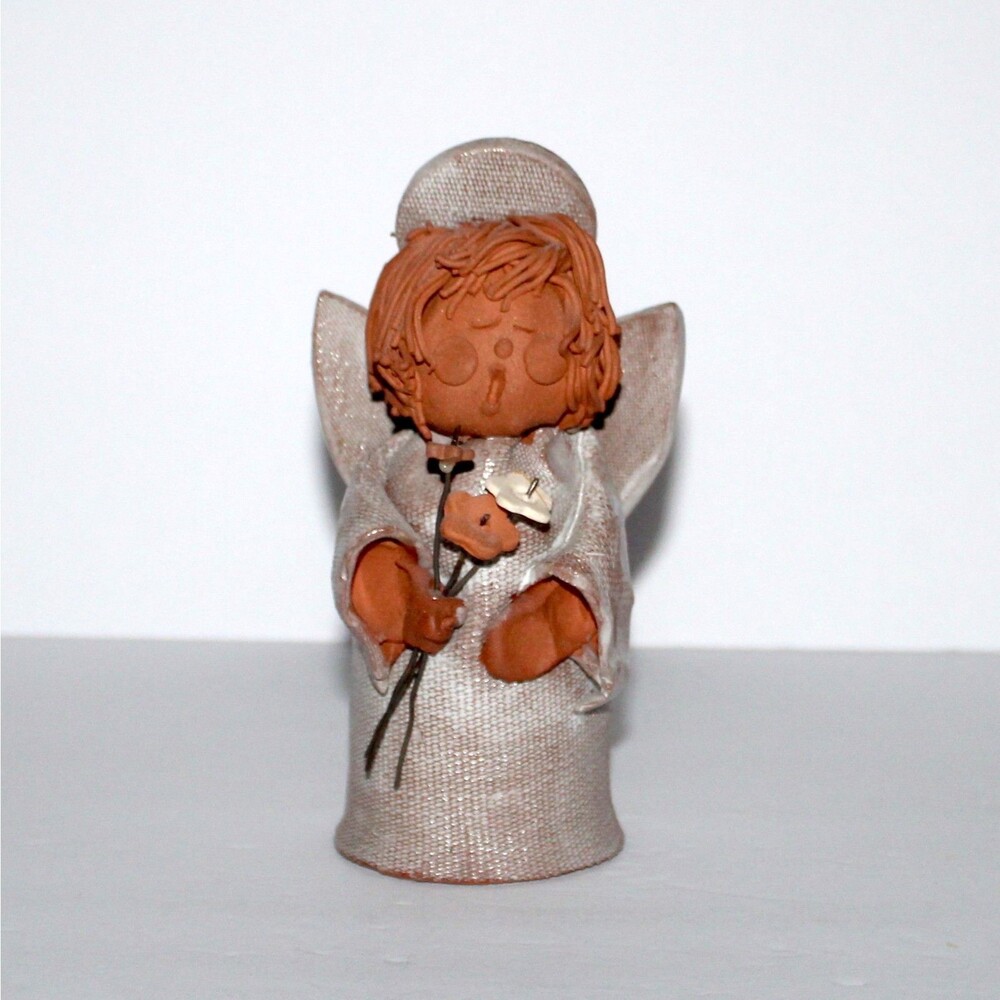 Vintage Clay Pottery Studio Figurine Angel Choir folk art sculpture terracotta